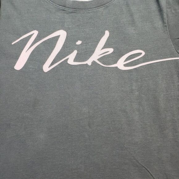 Nike Top Womens Small Gray Short Sleeve The Nike Tee Dri-Fit Spell‎ Out Active - Picture 1 of 12